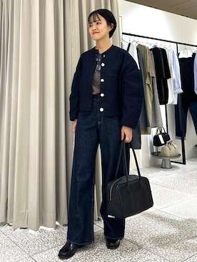 「collex（コレックス）のアイテム（ノーカラージャケット）」を使った、yukariさん（レディース・159cm）の秋コーディネート