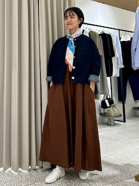 「collex（コレックス）のアイテム（ノーカラージャケット）」を使った、yukariさん（レディース・159cm）の秋コーディネート