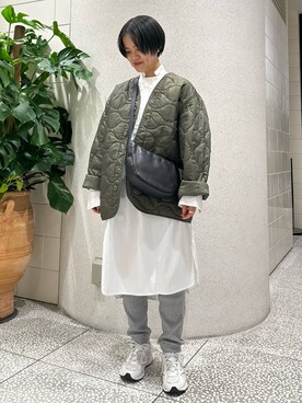 「collex（コレックス）のアイテム（ノーカラージャケット）」を使った、yukariさん（レディース・159cm）の冬コーディネート