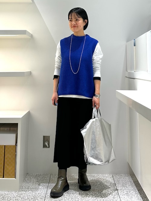 collex ベスト ジレ バックレースアップ畔編みベスト レディース