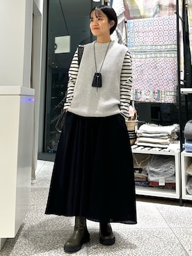 「collex（コレックス）のアイテム（ワンピース）」を使った、yukariさん（レディース・159cm）の秋コーディネート