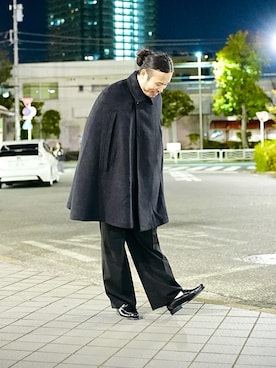 「マント」｜ヨシローさん（メンズ・174cm）の冬コーディネート