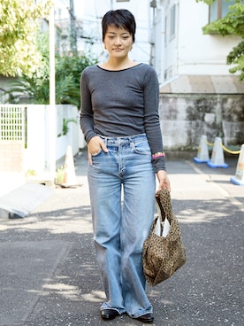 「アイテム（トートバッグ）」を使った、minaさん（レディース・170cm・20代）の秋コーディネート