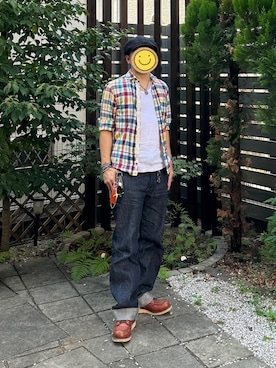 「アイテム（キャスケット）」を使った、むぎいちろうさん（メンズ・166cm）の秋コーディネート