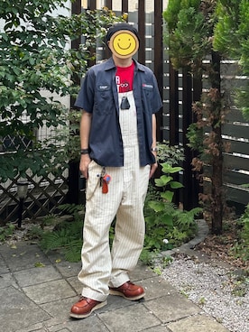 「アイテム（オールインワン・サロペット）」を使った、むぎいちろうさん（メンズ・166cm）の秋コーディネート