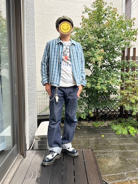 「アイテム（キャスケット）」を使った、むぎいちろうさん（メンズ・166cm）の秋コーディネート