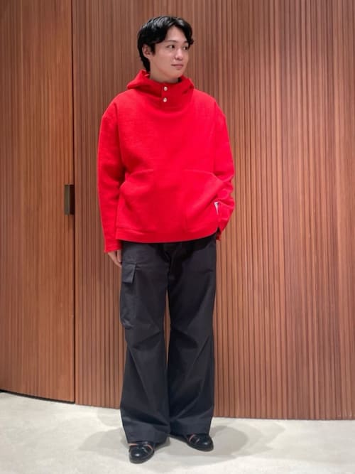 CABaN コットンワイドパンツ コットン Green Showerプリント 2タックワイドパンツ