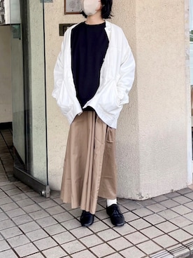 「無印良品（ムジルシリョウヒン）のアイテム（その他シューズ）」を使った、みーたまさん（レディース・153cm）の春コーディネート