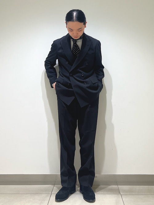 セール】LIFE STYLE TAILOR TRABESTストライプ2タックパンツ（スーツ