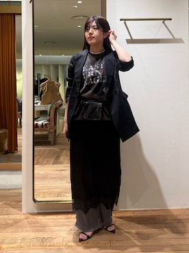 「Drawing Numbers（ドローイング ナンバーズ）のアイテム」を使った、RIRI_WHIMさん（レディース・158cm）の春コーディネート