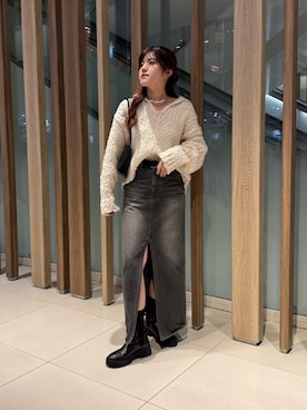 「アイテム（チョーカー）」を使った、RIRI_WHIMさん（レディース・158cm）の冬コーディネート