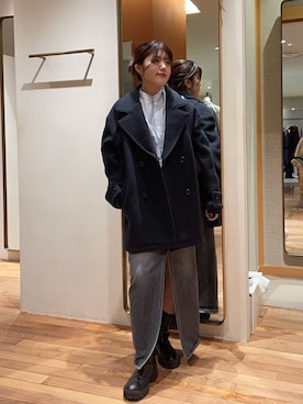 「アイテム（ピーコート）」を使った、RIRI_WHIMさん（レディース・158cm）の秋コーディネート