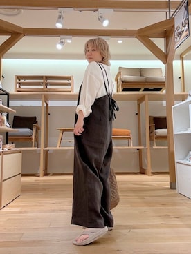 「骨格ストレート」｜「アイテム（サロペット/オーバーオール）」を使った、aobam0006さん（レディース・152cm）の夏コーディネート