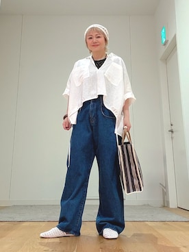 「KBF（ケイビーエフ）のアイテム（パンツ）」を使った、あおばさん（レディース・152cm）の夏コーディネート