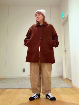 「アイテム（ステンカラーコート）」を使った、あおばさん（レディース・152cm）の秋コーディネート