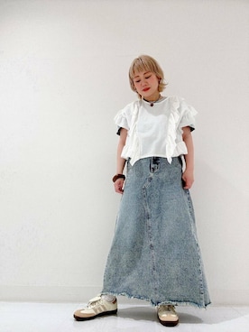 「アイテム（ブレスレット、ブラウン系）」を使った、aobam0006さん（レディース・152cm）の夏コーディネート
