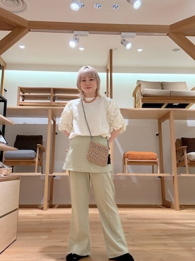 「アイテム（ネックレス、イエロー系）」を使った、aobam0006さん（レディース・152cm）の夏コーディネート