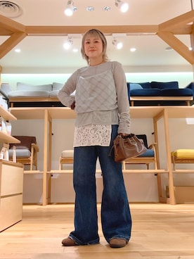 「SMELLY（スメリー）のアイテム」を使った、あおばさん（レディース・152cm）の秋コーディネート