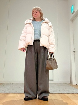 「EKAL（エカル）のアイテム」を使った、あおばさん（レディース・152cm）の冬コーディネート