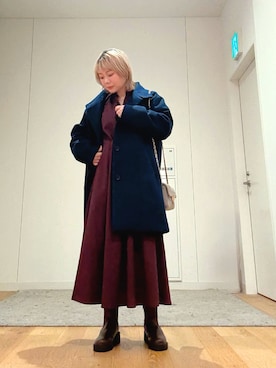 「アイテム（リング）」を使った、あおばさん（レディース・152cm）の冬コーディネート