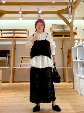 「アイテム（バングル/リストバンド）」を使った、あおばさん（レディース・152cm）の秋コーディネート