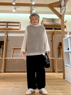 「アイテム（リング）」を使った、あおばさん（レディース・152cm）の秋コーディネート