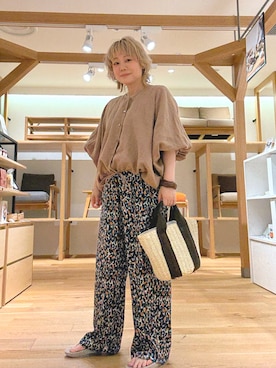 「フラワープリント」｜「アイテム（アクセサリー）」を使った、aobam0006さん（レディース・152cm）の夏コーディネート