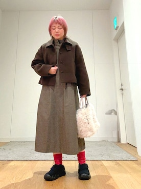 「アイテム（ピアス（両耳用））」を使った、あおばさん（レディース・152cm）の秋コーディネート