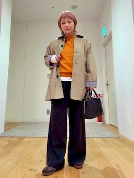 「アイテム（ステンカラーコート）」を使った、あおばさん（レディース・152cm）の秋コーディネート