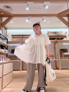 「アイテム（ワンピース/ドレス、ホワイト系）」を使った、aobam0006さん（レディース・152cm）の夏コーディネート