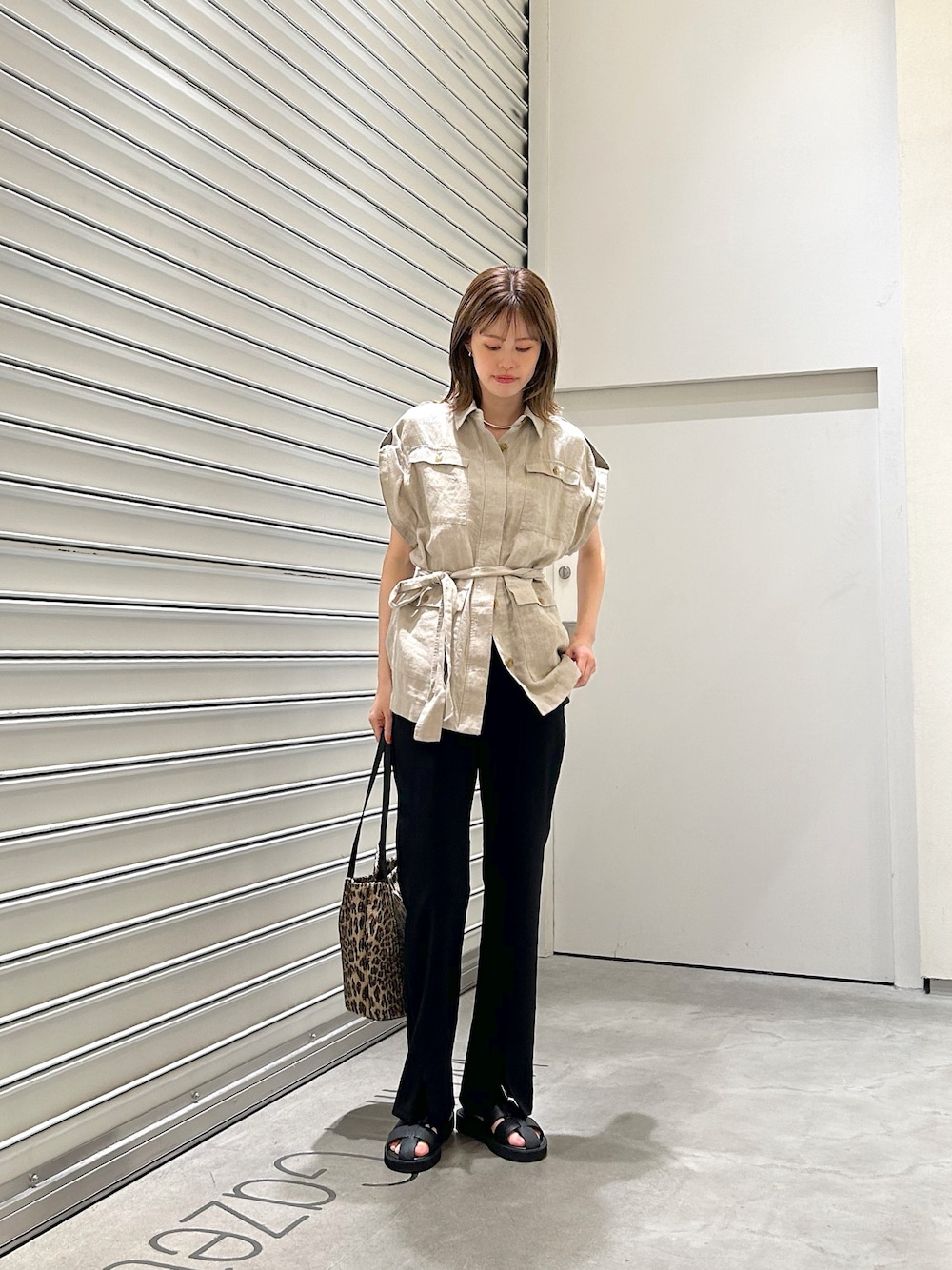 完売！　ウィムガゼット　ヒョウ柄　NOVIA 別注Straw LEO TOTE Whim Gazette(ウィム ガゼット)の【NOVIA】別注Straw LEO TOTE