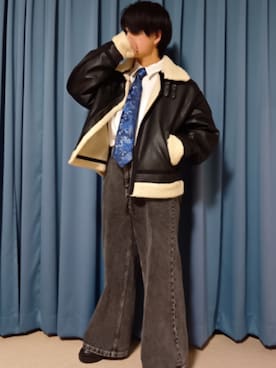 「アイテム（ネクタイ）」を使った、Kouさん（メンズ・165cm）の秋コーディネート