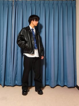 「アイテム（ビジネスシャツ）」を使った、Kouさん（メンズ・165cm）の秋コーディネート