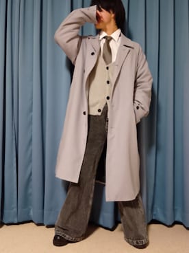 「アイテム（ステンカラーコート）」を使った、Kouさん（メンズ・165cm）の秋コーディネート