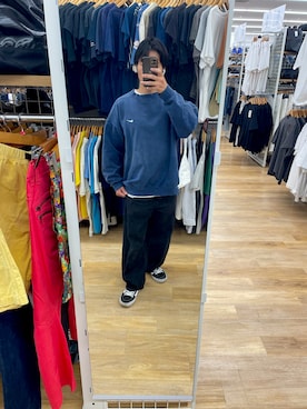 「NIKE（ナイキ）のアイテム（スウェット、ブルー系）」を使った、akiさん（メンズ・162cm）の夏コーディネート
