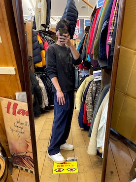 「GAP（ギャップ）のアイテム（スウェット、ブラック系）」を使った、akiさん（メンズ・162cm）の秋コーディネート