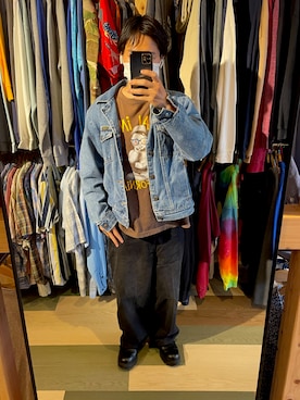 「Wrangler（ラングラー）のアイテム（ジャケット/アウター）」を使った、akiさん（メンズ・162cm）の春コーディネート