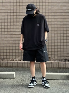「COOTIE PRODUCTIONS（クーティープロダクションズ）のアイテム」を使った、𝐩𝐣 𝐚𝐧𝐝 𝐞𝐜さん（メンズ・168cm）の夏コーディネート
