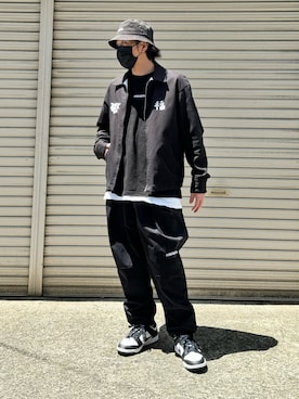 「アイテム（ミリタリージャケット）」を使った、𝒑𝒋 𝒂𝒏𝒅 𝒆𝒄さん（メンズ・168cm）の夏コーディネート