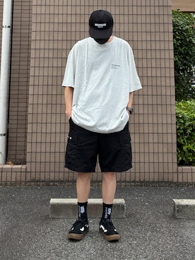 「COOTIE PRODUCTIONS（クーティープロダクションズ）のアイテム」を使った、𝐩𝐣 𝐚𝐧𝐝 𝐞𝐜さん（メンズ・168cm）の夏コーディネート