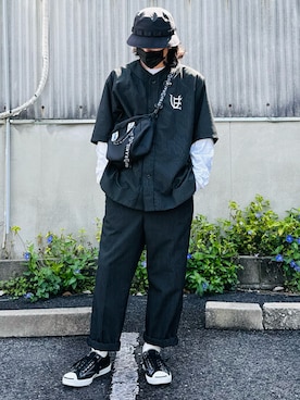 「uniform experiment（ユニフォームエクスペリメント）のアイテム」を使った、𝒑𝒋 𝒂𝒏𝒅 𝒆𝒄さん（メンズ・168cm）の春コーディネート