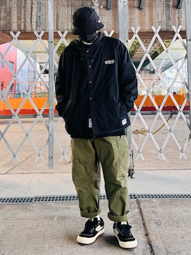「アイテム（ナイロンジャケット）」を使った、𝒑𝒋 𝒂𝒏𝒅 𝒆𝒄さん（メンズ・168cm）の冬コーディネート