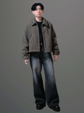「WYM LIDNM（ウィム バイ リドム）のアイテム（その他アウター）」を使った、かっとみさん（メンズ・164cm）の冬コーディネート