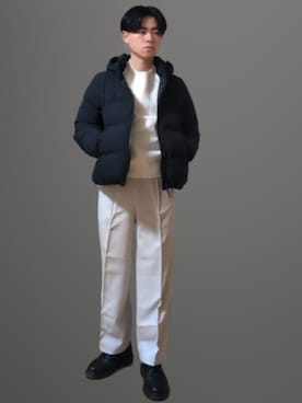「UNIQLO（ユニクロ）のアイテム（ダウンジャケット/コート）」を使った、かっとみさん（メンズ・164cm）の冬コーディネート