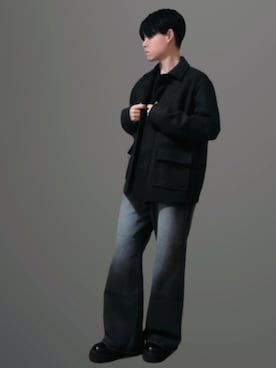 「HARVARD（ハーバード）のアイテム（その他アウター）」を使った、Kさん（メンズ・164cm）の冬コーディネート