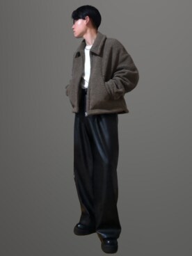 「WYM LIDNM（ウィム バイ リドム）のアイテム（その他アウター）」を使った、かっとみさん（メンズ・164cm）の冬コーディネート