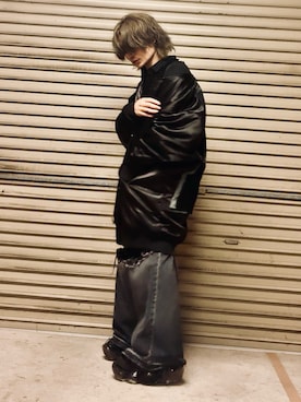 「アイテム（MA-1）」を使った、丑さん（メンズ・163cm）の冬コーディネート