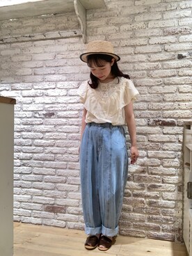 「Samansa Mos2（サマンサ モスモス）のセパレートサンダル（サンダル）」を使った、さくらさん（レディース・149cm）の春コーディネート