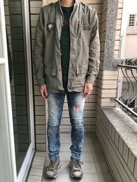 「LRG（エルアールジー）のアイテム」を使った、Ivano Shiehさん（メンズ・178cm）の春コーディネート