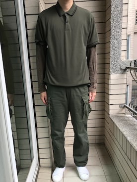 Gu ジーユー のポロシャツ グリーン系 を使ったメンズ人気ファッションコーディネート Wear